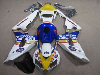 2006-2007 Honda CBR1000RR Motorcycle Fairings - White Blue Yellow Gold Rothmans Canada Websites