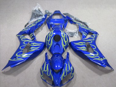 2006-2007 Honda CBR1000RR Motorcycle Fairings - Blue Green Flame Canada Websites