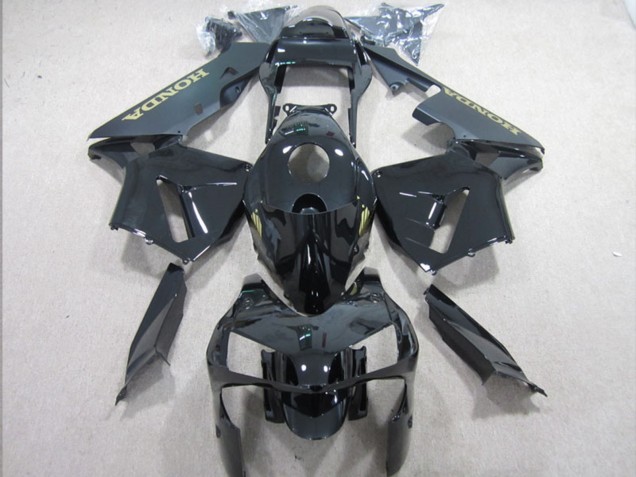 2003-2004 Honda CBR600RR Motorcycle Fairings - Glossy Black Matte Black Gold Decal Canada Websites