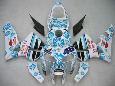 2005-2006 Honda CBR600RR Motorcycle Fairings - White Blue Red Nastro Azzurro 46 Canada Websites