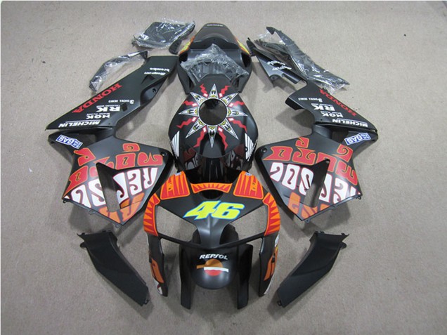 2005-2006 Honda CBR600RR Motorcycle Fairings - Matte Black Valentino Rossi Repsol 46 Canada Websites