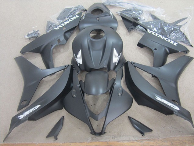 2007-2008 Honda CBR600RR Motorcycle Fairing - Matte Black White Decals Canada Websites