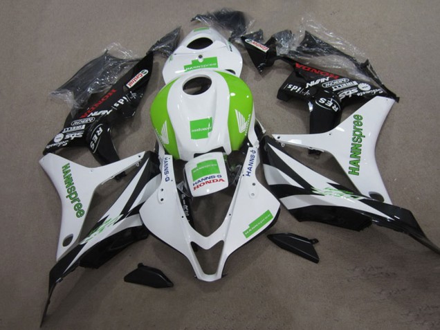 2007-2008 Honda CBR600RR Motorcycle Fairing Kits - White Green Glossy Black Hannspree Canada Websites