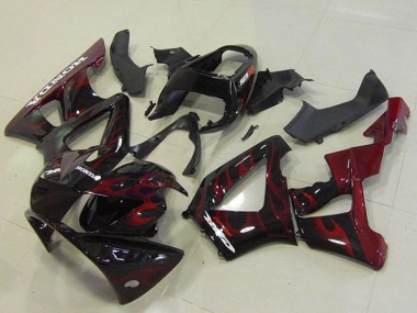 2000-2001 Honda CBR900RR 929 Motorcycle Fairings - Glossy Black Red Flame Canada Websites