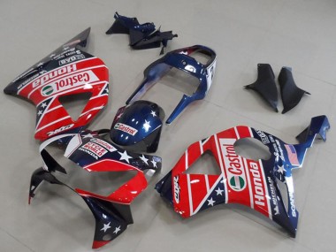 2002-2003 Honda CBR900RR 954 Motorcycle Fairings - Blue Red Cycle World Castrol Canada Websites