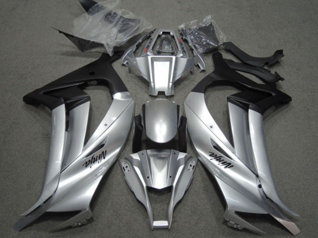 2011-2015 Kawasaki ZX10R Motorcycle Fairings - Silver Matte Black Canada Websites