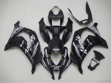 2016-2020 Kawasaki ZX10R Motorcycle Fairings - Matte Black Green White Monster Racing Team Motocard Canada Websites