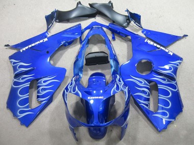 2002-2006 Kawasaki ZX12R Motorcycle Fairings - Blue White Flame Canada Websites