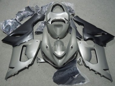 2005-2006 Kawasaki ZX6R Motorcycle Fairings - Grey Matte Black Canada Websites