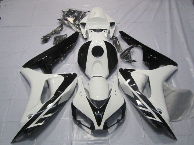 2006-2007 Honda CBR1000RR Motorcycle Fairings - White Glossy Black OEM Style No Decals Canada Websites