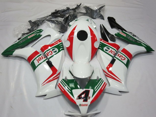 2012-2016 Honda CBR1000RR Motorcycle Fairings - White Red Green Castrol 4 Canada Websites