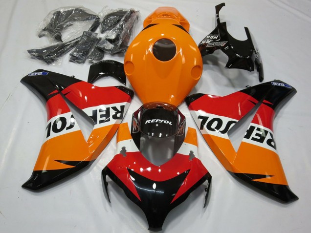 2008-2011 Honda CBR1000RR Motorcycle Fairings Kit - Orange White Red Glossy Black Repsol Canada Websites