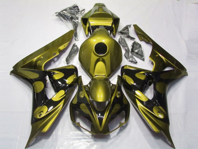 2006-2007 Honda CBR1000RR Motorcycle Fairings - Glossy Yellow Glossy Black Flame Canada Websites