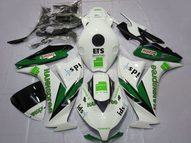 2012-2016 Honda CBR1000RR Motorcycle Fairings - White Green Glossy Black Hannspree Castrol Canada Websites