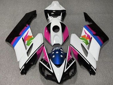 2004-2005 Honda CBR1000RR Motorcycle Fairings - White Pink Blue Glossy Black Star Canada Websites