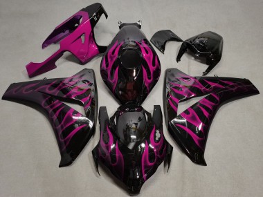 2008-2011 Honda CBR1000RR Motorcycle Fairings - Glossy Black Pink Flame Canada Websites