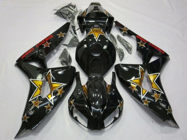 2006-2007 Honda CBR1000RR Motorcycle Fairings - Glossy Black Star Energy Drink Canada Websites