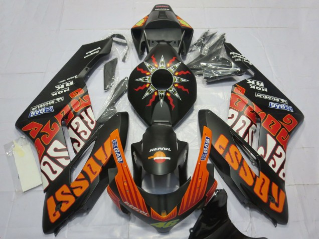 2004-2005 Honda CBR1000RR Motorcycle Fairings - Matte Black Orange Rossi Canada Websites