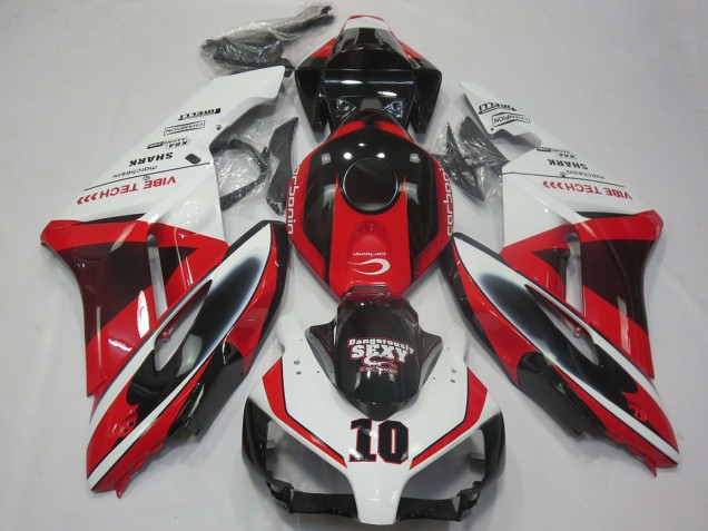2004-2005 Honda CBR1000RR Motorcycle Fairings - White Red Glossy Black Sexy VIBE TECH Canada Websites