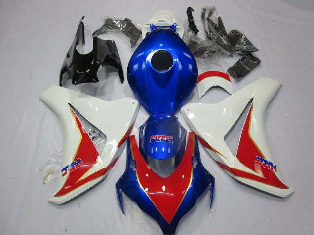 2008-2011 Honda CBR1000RR Motorcycle Fairings - White Blue Red HRC Canada Websites