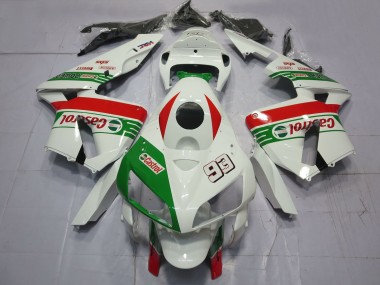2005-2006 Honda CBR600RR Motorcycle Fairings - White Green Red Castrol 93 Canada Websites