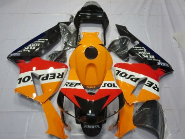 2003-2004 Honda CBR600RR Complete Motorcycle Fairing Kits - Orange White Red Glossy Black Repsol Canada Websites