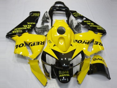 2003-2004 Honda CBR600RR Motorcycle Fairings - Yellow Glossy Black Repsol Canada Websites