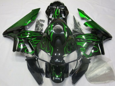2003-2004 Honda CBR600RR Motorcycle Fairings - Glossy Black Blue Flame Canada Websites