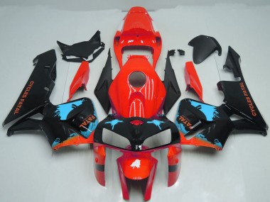 2005-2006 Honda CBR600RR Motorcycle Fairings - Red Light Blue Black Splatter Canada Websites