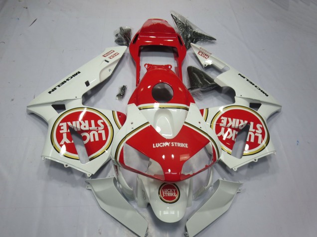 2003-2004 Honda CBR600RR Motorcycle Fairings - White Red Lucky Strike Canada Websites