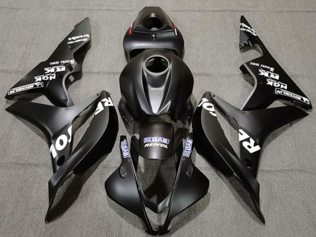 2007-2008 Honda CBR600RR Motorcycle Fairings - Matte Black White Repsol Canada Websites