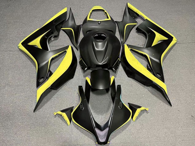 2007-2008 Honda CBR600RR Motorcycle Fairings - Yellow Matte Black Canada Websites