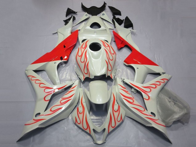 2007-2008 Honda CBR600RR Motorcycle Fairings - White Red Flame Canada Websites