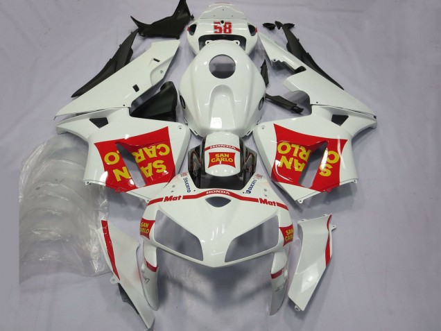 2005-2006 Honda CBR600RR Motorcycle Fairings - White Red Yellow San Carlo 58 Canada Websites