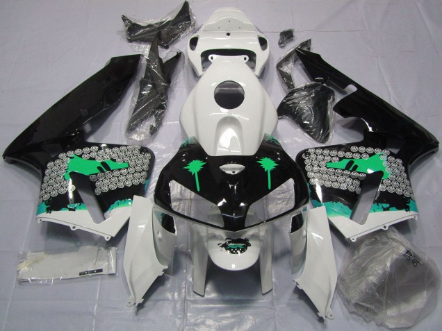 2005-2006 Honda CBR600RR Motorcycle Fairings - Turquoise Splatter on Glossy Black Canada Websites