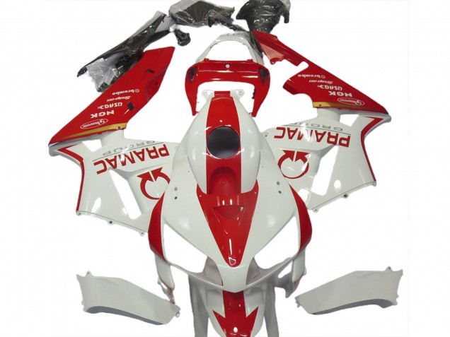 2005-2006 Honda CBR600RR Motorcycle Fairings - White Red Pramac Canada Websites