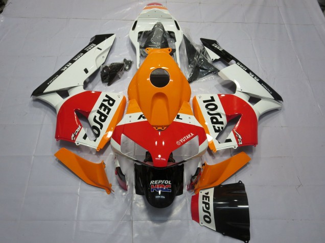 2003-2004 Honda CBR600RR Motorcycle Fairings - Orange White Red Glossy Black Repsol Canada Websites