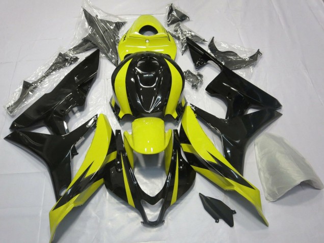2007-2008 Honda CBR600RR Motorcycle Fairings - Yellow Glossy Black OEM Style Canada Websites