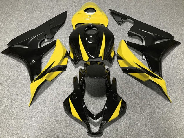 2007-2008 Honda CBR600RR Motorcycle Fairings - Yellow Glossy Black Matte Black Canada Websites