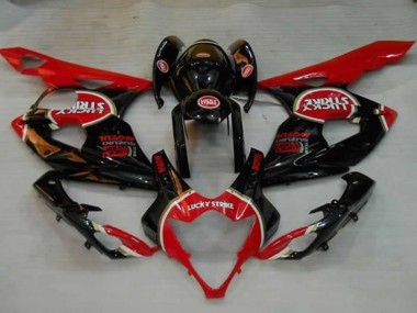 2005-2006 Suzuki GSXR 1000 Motorcycle Fairings - Glossy Black Red White Lucky Strike Canada Websites