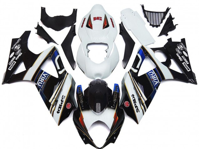 2007-2008 Suzuki GSXR 1000 Motorcycle Fairings - White Blue Red Black Viru Canada Websites