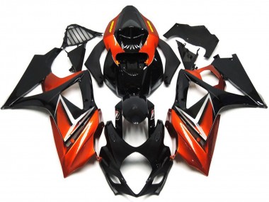 2007-2008 Suzuki GSXR 1000 Motorcycle Fairings - Glossy Black Orange Canada Websites
