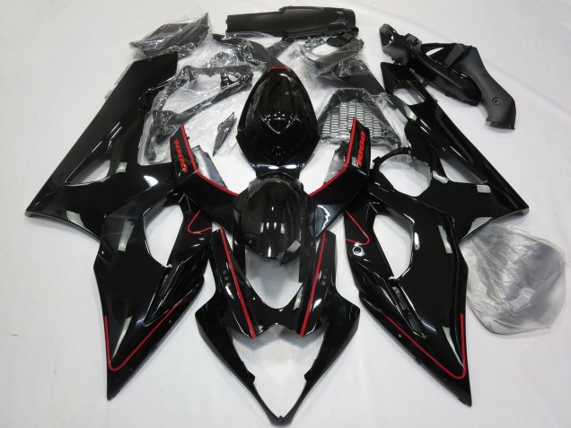2005-2006 Suzuki GSXR 1000 Motorcycle Fairings - Glossy Black Red Canada Websites