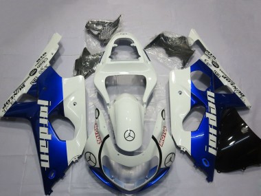 2000-2002 Suzuki GSXR 1000 Motorcycle Fairings - White Blue Jordan Canada Websites
