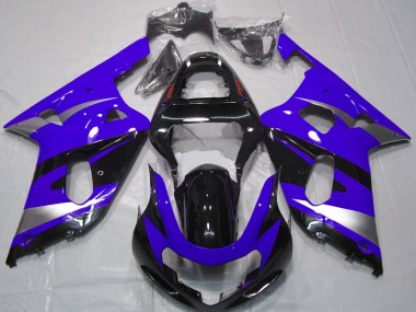 2001-2003 Suzuki GSXR 600 / GSXR 750 Motorcycle Fairings - Blue Silver Glossy Black OEM Style Canada Websites