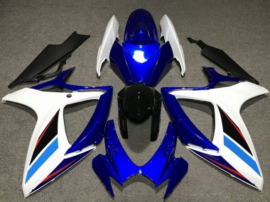 2006-2007 Suzuki GSXR 600 / GSXR 750 Motorcycle Fairing Kits - White Blue Glossy Black Canada Websites