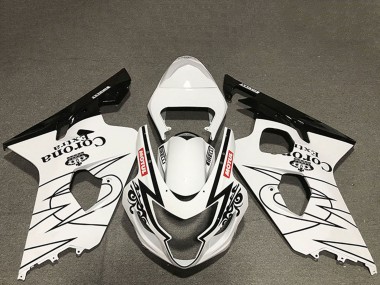 2004-2005 Suzuki GSXR 600 / GSXR 750 Motorcycle Fairings - White Glossy Black Corona Motul Style Canada Websites