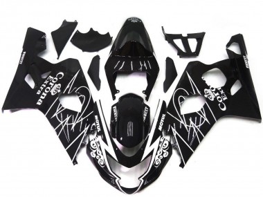 2004-2005 Suzuki GSXR 600 / GSXR 750 Motorcycle Fairings - Glossy Black White Corona Style Canada Websites