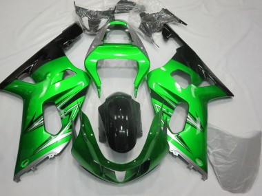 2001-2003 Suzuki GSXR 600 / GSXR 750 Motorcycle Fairings - Green Silver Glossy Black Canada Websites