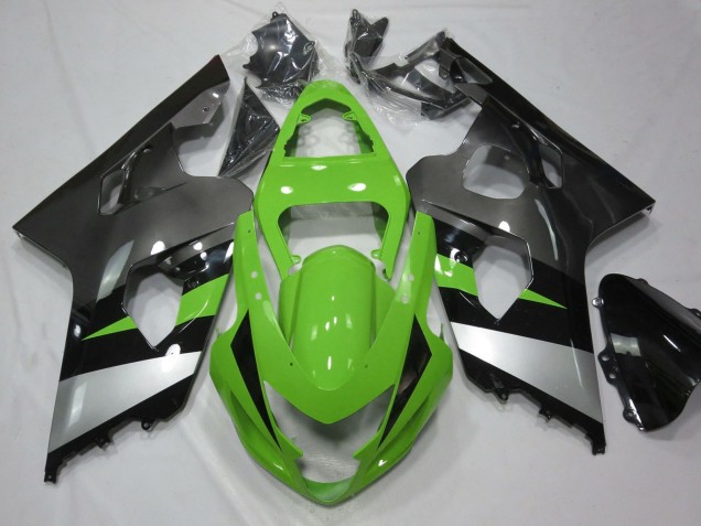 2004-2005 Suzuki GSXR 600 / GSXR 750 Motorcycle Fairing - Green Silver Glossy Black Canada Websites